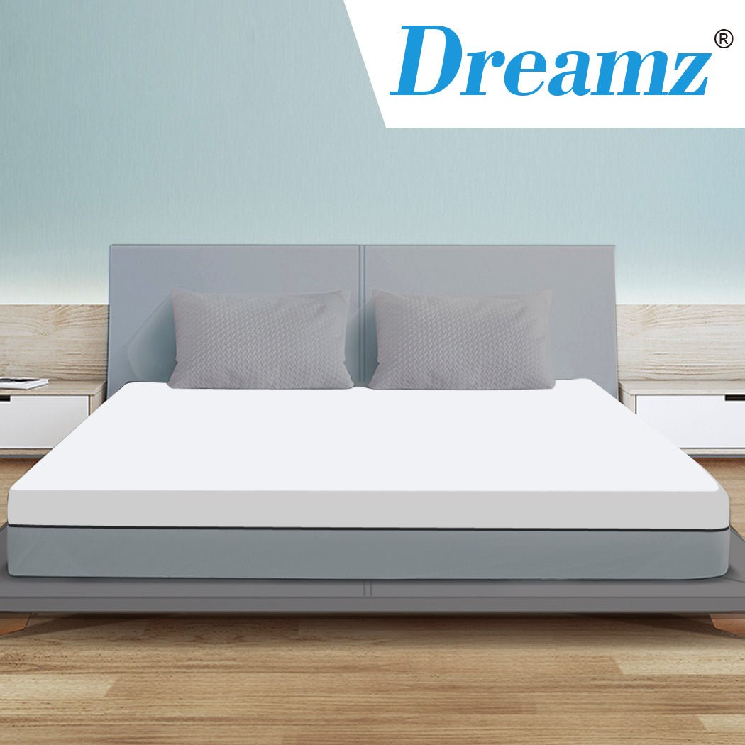 7cm King Memory Foam Mattress Topper with Protector - White - Rivercity House & Home Co. (ABN 18 642 972 209) - Affordable Modern Furniture Australia