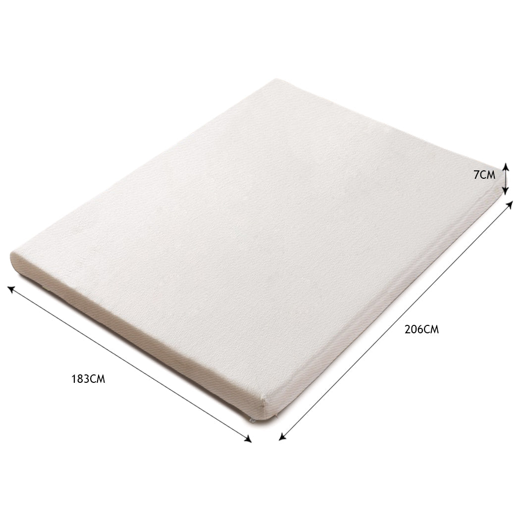 7cm King Memory Foam Mattress Topper with Protector - White - Rivercity House & Home Co. (ABN 18 642 972 209) - Affordable Modern Furniture Australia