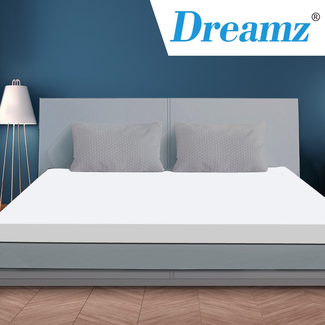7cm King Memory Foam Mattress Topper with Protector - White - Rivercity House & Home Co. (ABN 18 642 972 209) - Affordable Modern Furniture Australia