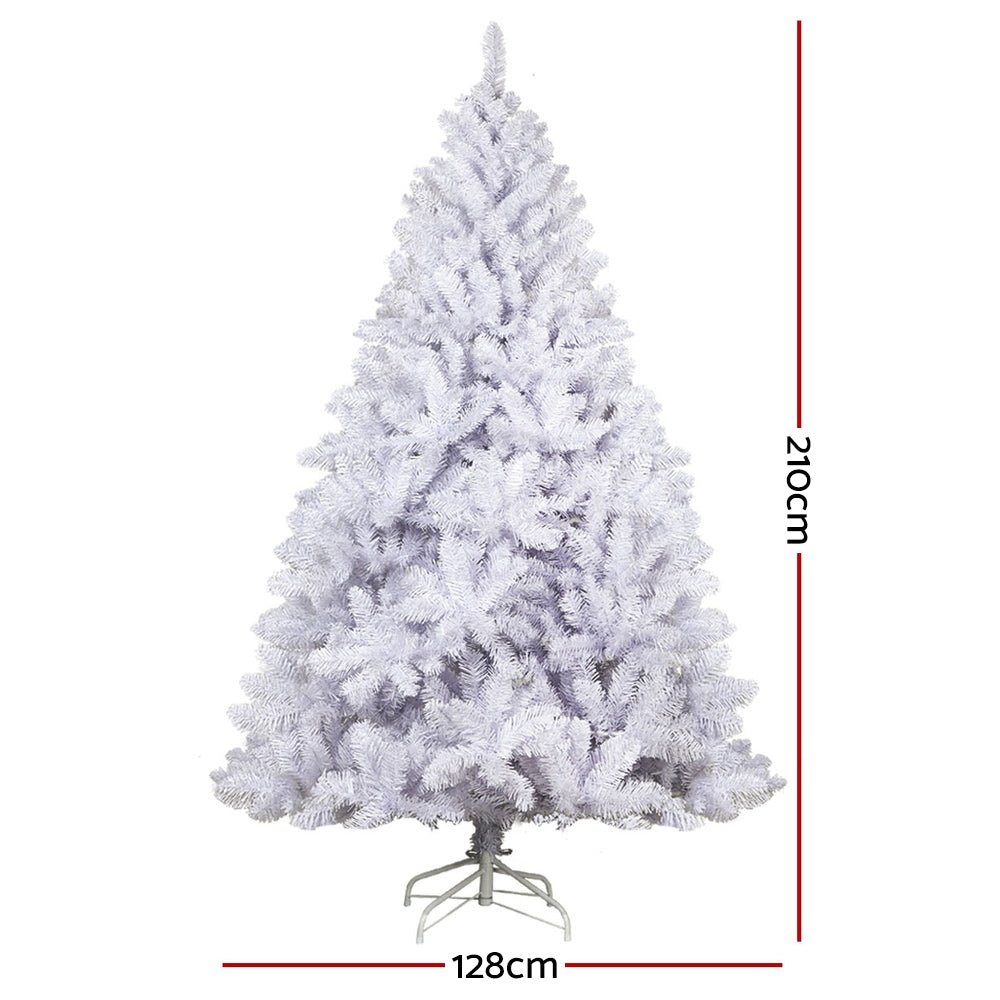 7FT / 2.1M Christmas Tree - 1000 Tips - Traditional Full Design - White - Rivercity House & Home Co. (ABN 18 642 972 209) - Affordable Modern Furniture Australia