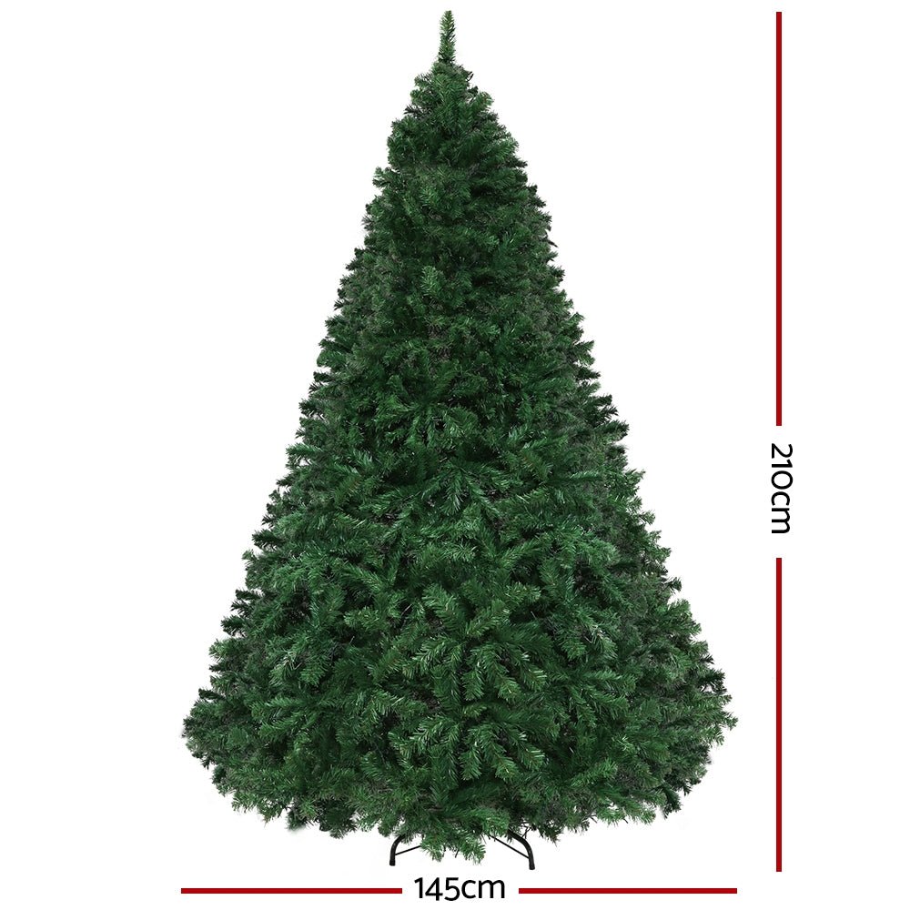 7FT / 2.1M Christmas Tree - 1221 Tips - Pre-lit 2800 Multi-Colour LED Lights - 8 Light Modes - Green - Rivercity House & Home Co. (ABN 18 642 972 209) - Affordable Modern Furniture Australia