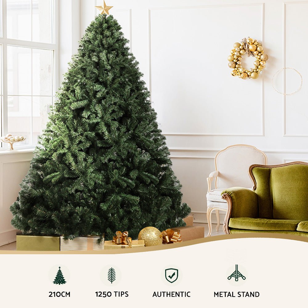 7FT / 2.1M Christmas Tree - 1250 Tips - Traditional Full Design - Green - Occasions - Rivercity House & Home Co. (ABN 18 642 972 209) - Affordable Modern Furniture Australia