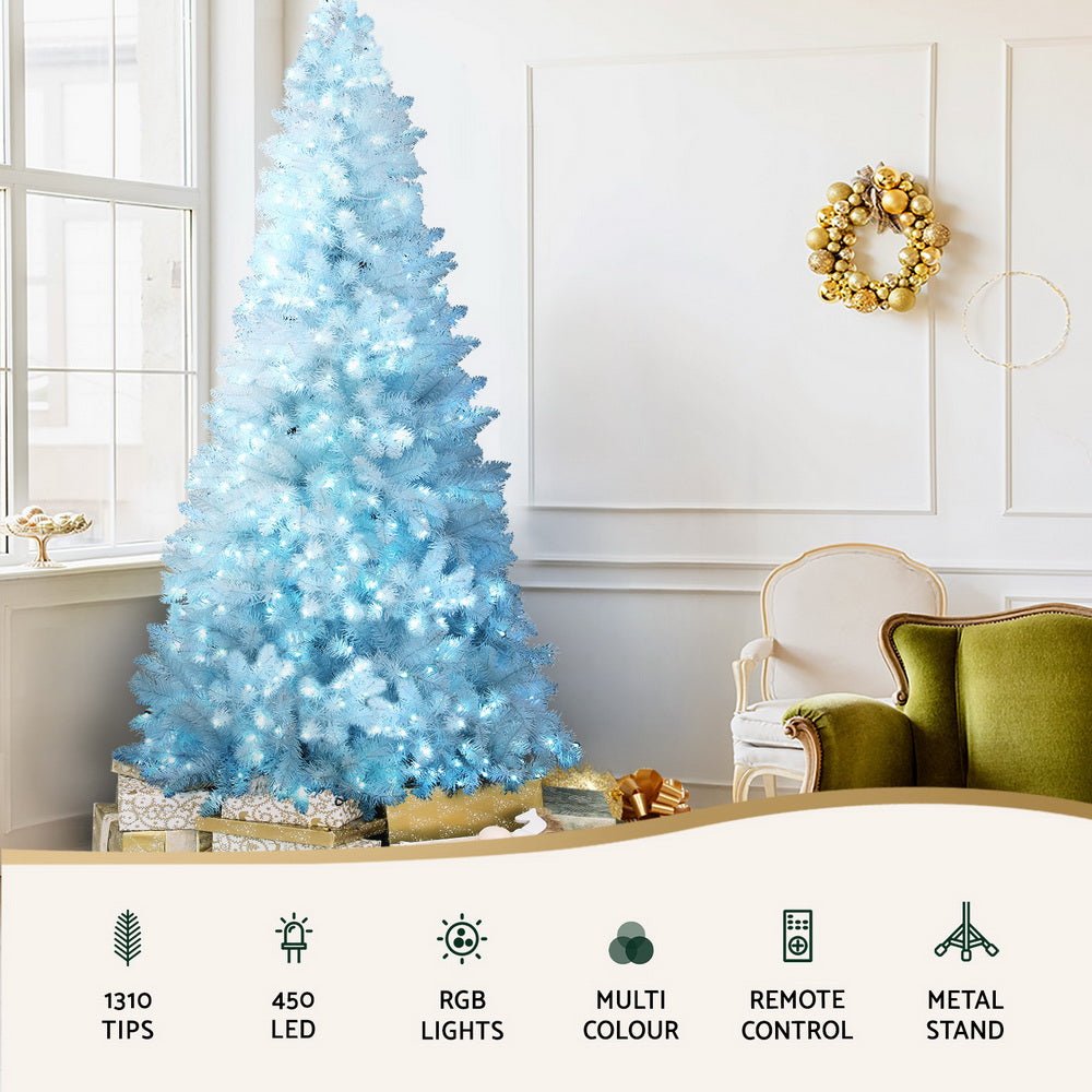7FT / 2.1M Christmas Tree - 1310 Tips - Pre-lit 450 RGB LED Lights - Multi-Colour Combinations & Remote Control - White - Occasions > Christmas > Christmas Trees - Rivercity House & Home Co. (ABN 18 642 972 209) - Affordable Modern Furniture Australia