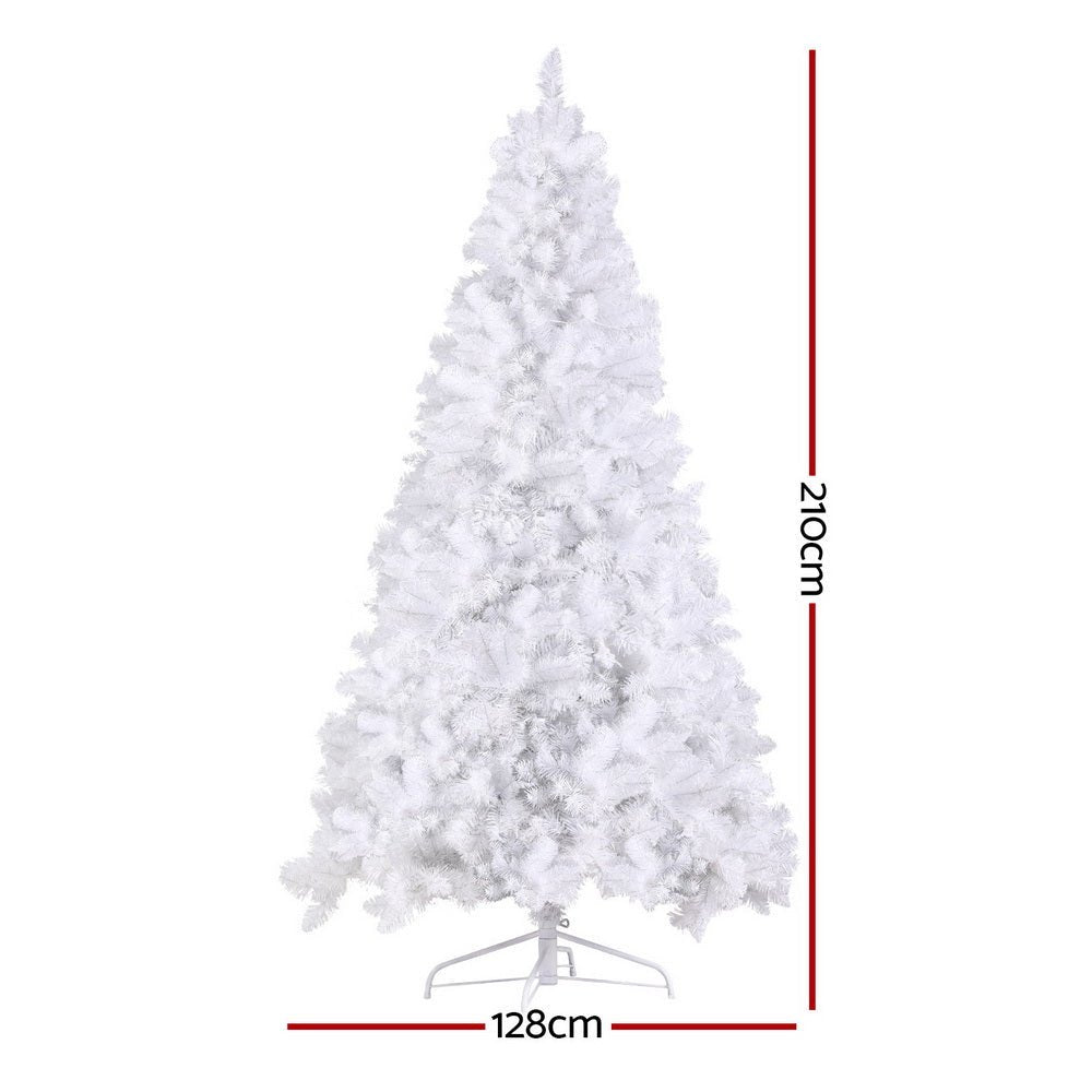 7FT / 2.1M Christmas Tree - 1310 Tips - Pre-lit 450 RGB LED Lights - Multi-Colour Combinations & Remote Control - White - Occasions > Christmas > Christmas Trees - Rivercity House & Home Co. (ABN 18 642 972 209) - Affordable Modern Furniture Australia