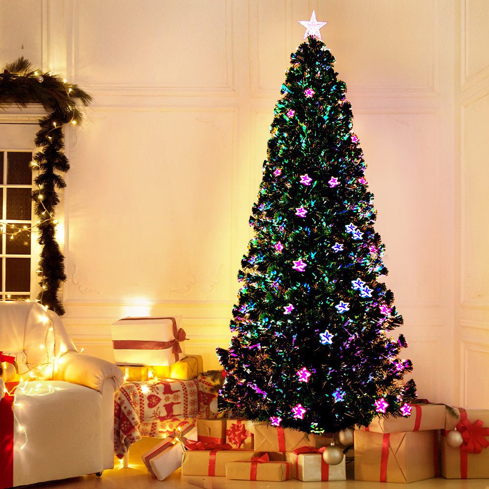 7FT / 2.1M Fibre Optic Christmas Tree – 280 Tips – Pre-lit Multi-Colour LED Fibre Optic Lights with Star Topper & 50 Fibre Optic Stars - Occasions - Rivercity House & Home Co. (ABN 18 642 972 209) - Affordable Modern Furniture Australia