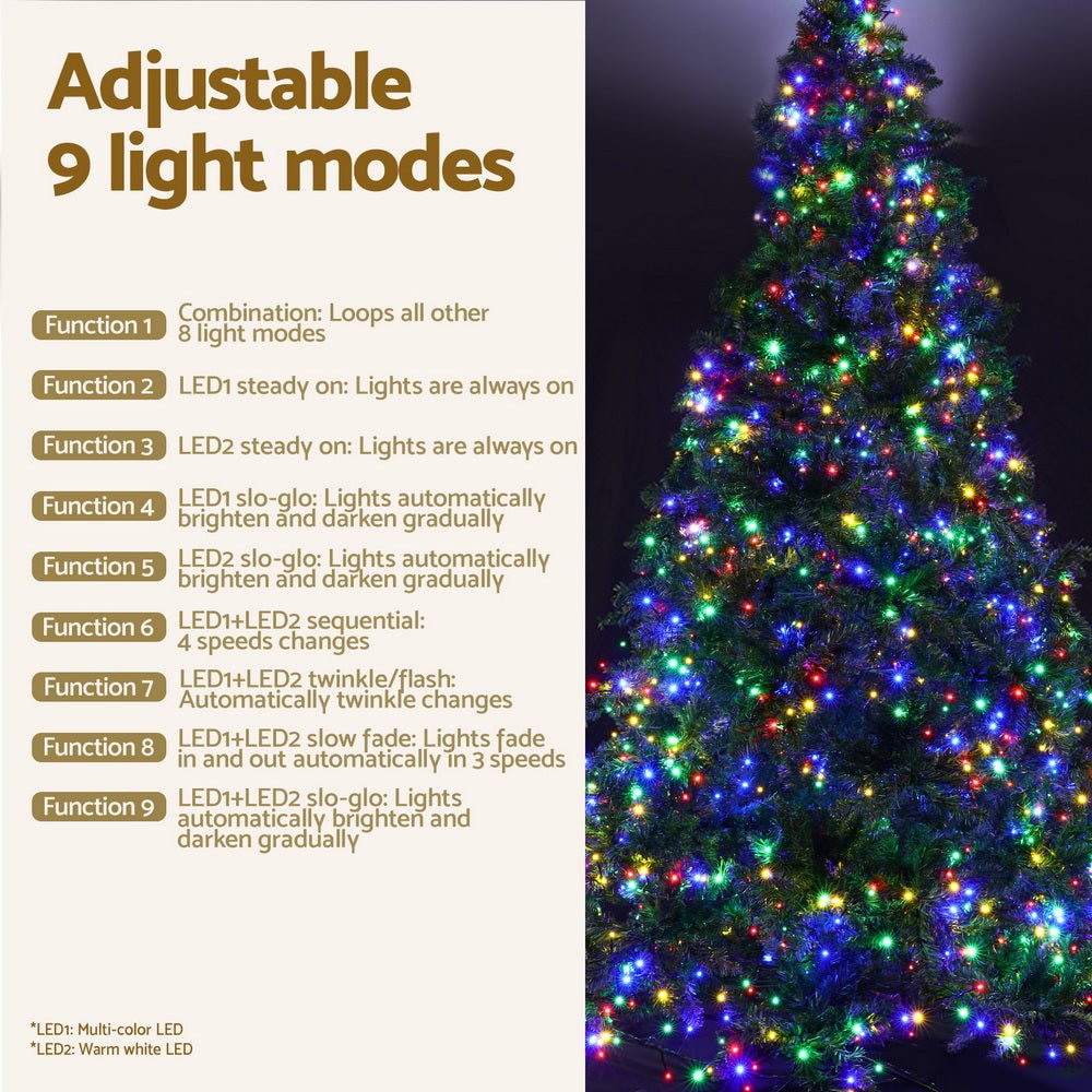 7FT / 2.1M Fir Christmas Tree - 1000 Tips - Pre-lit 1134 Multi-Colour LED Lights - 8 Light Modes - Green - Occasions > Christmas > Christmas Trees - Rivercity House & Home Co. (ABN 18 642 972 209) - Affordable Modern Furniture Australia