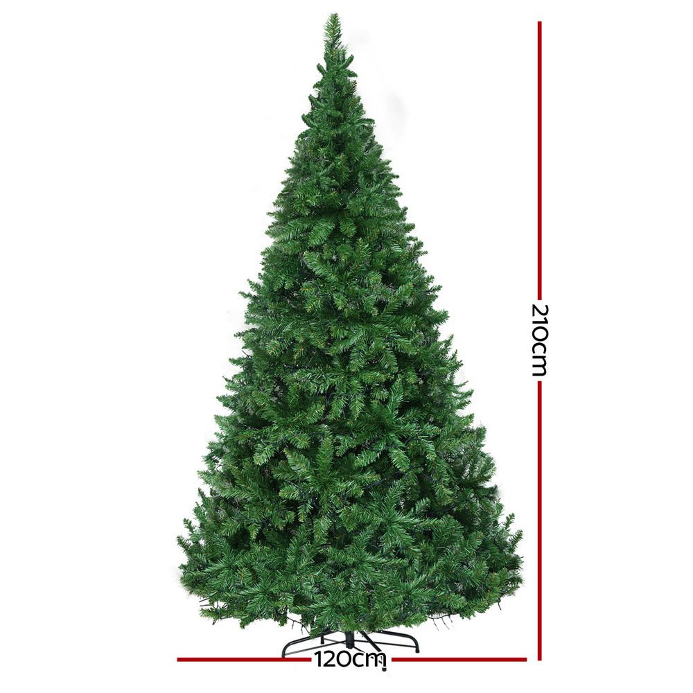 7FT / 2.1M Fir Christmas Tree - 1000 Tips - Pre-lit 1134 Warm White LED Lights - Green - Occasions > Christmas > Christmas Trees - Rivercity House & Home Co. (ABN 18 642 972 209) - Affordable Modern Furniture Australia