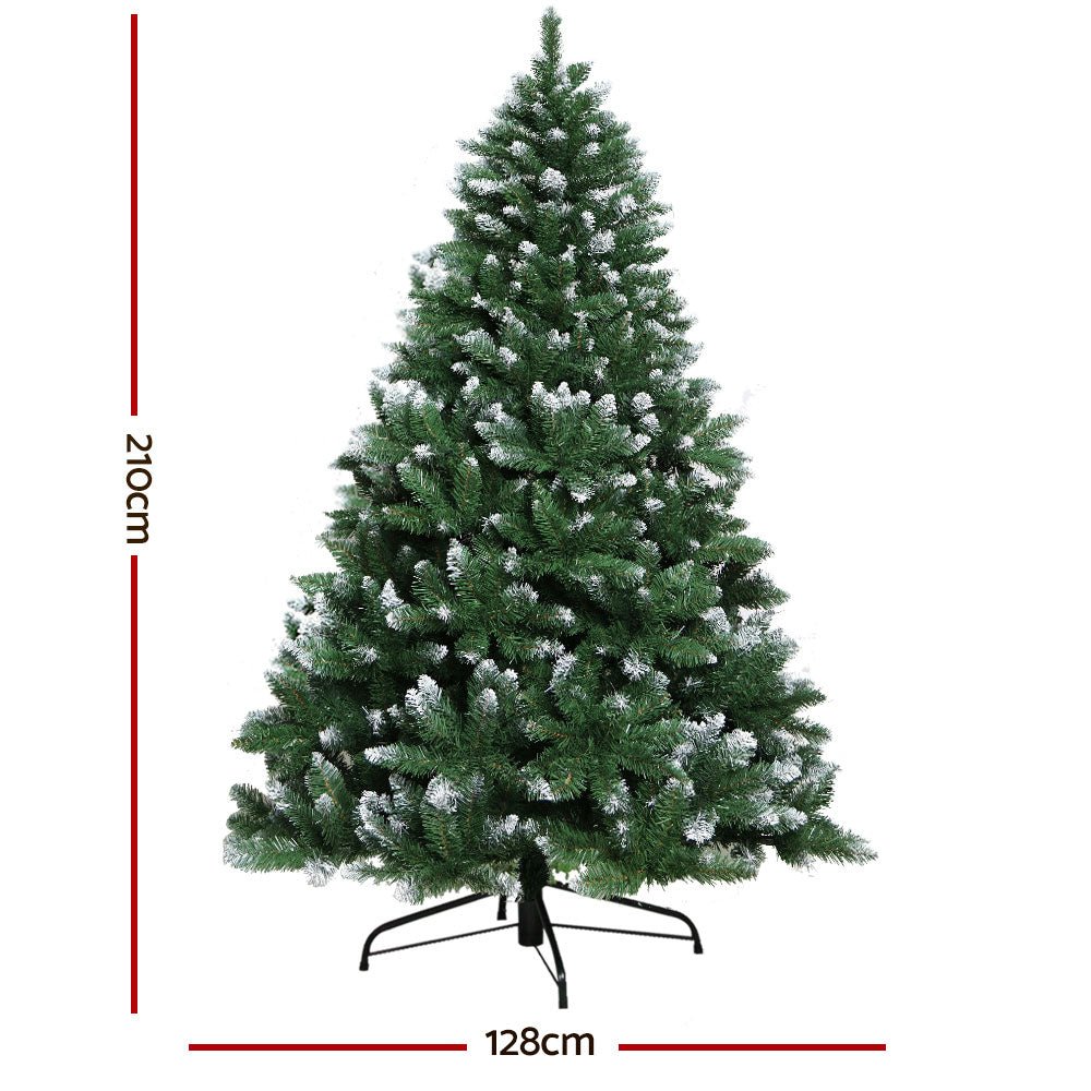 7FT / 2.1M Snow Tipped Christmas Tree - 1000 Tips - Classic Standard Design - Green - Rivercity House & Home Co. (ABN 18 642 972 209) - Affordable Modern Furniture Australia