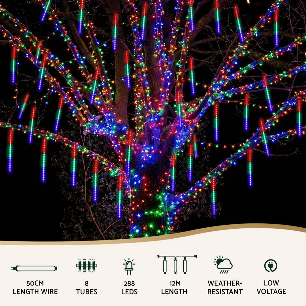 7M Christmas Lights Shower Light 288 LED Icicle Falling Metor - Occasions > Christmas > Outdoor Decorations & Lights - Rivercity House & Home Co. (ABN 18 642 972 209) - Affordable Modern Furniture Australia