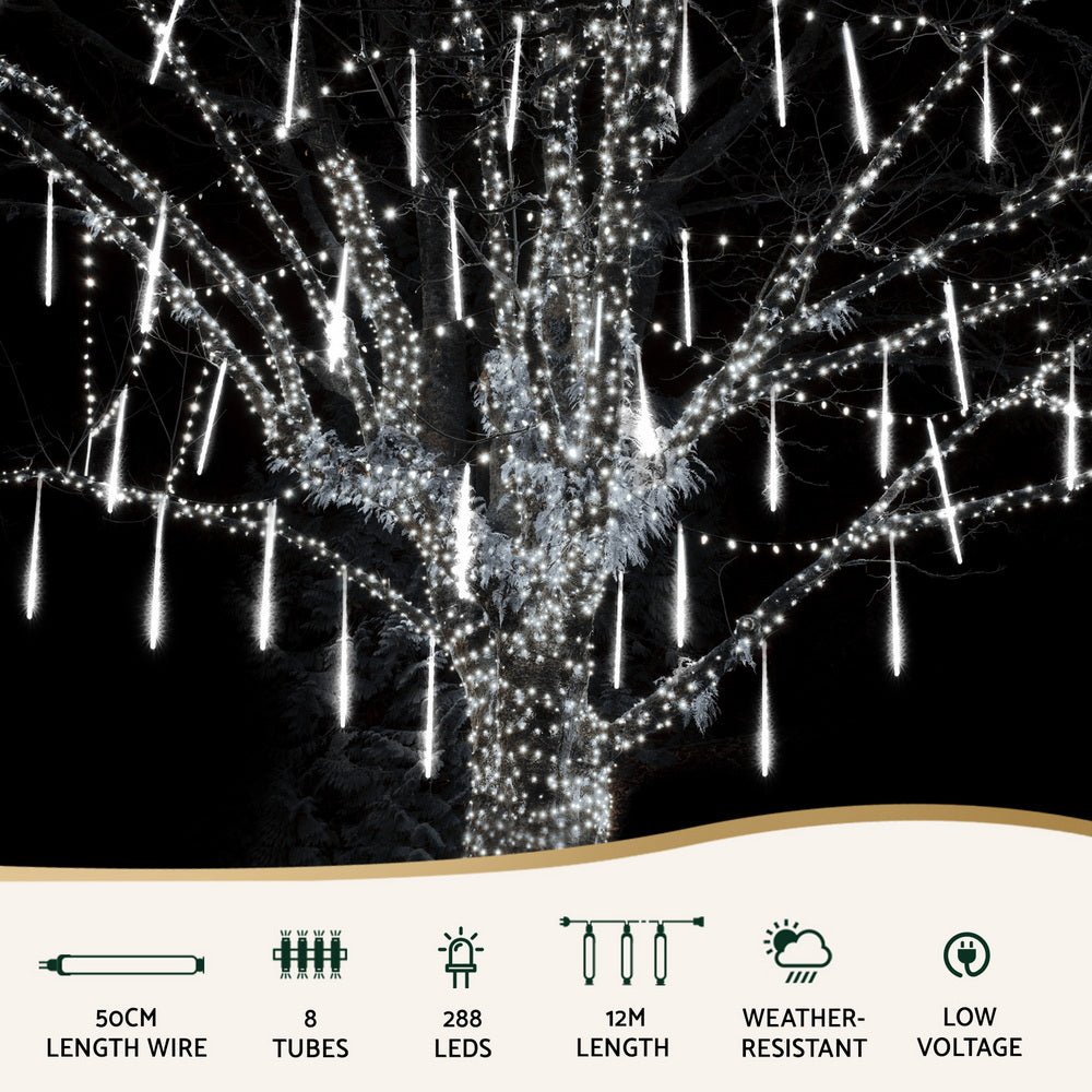 7M Christmas Lights Shower Light 288 LED Icicle Falling Metor - Occasions > Christmas > Outdoor Decorations & Lights - Rivercity House & Home Co. (ABN 18 642 972 209) - Affordable Modern Furniture Australia