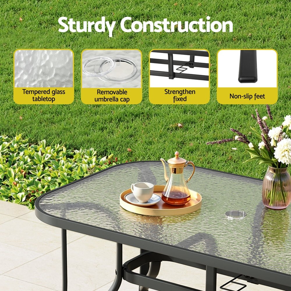 7PC Outdoor Dining Set Table and Chairs Patio Furniture Garden Bistro Set Grey - Furniture > Outdoor > Outdoor Dining Sets - Rivercity House & Home Co. (ABN 18 642 972 209) - Affordable Modern Furniture Australia