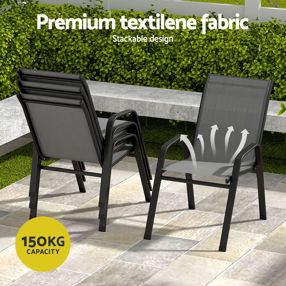 7PC Outdoor Dining Set Table and Chairs Patio Furniture Garden Bistro Set Grey - Furniture > Outdoor > Outdoor Dining Sets - Rivercity House & Home Co. (ABN 18 642 972 209) - Affordable Modern Furniture Australia