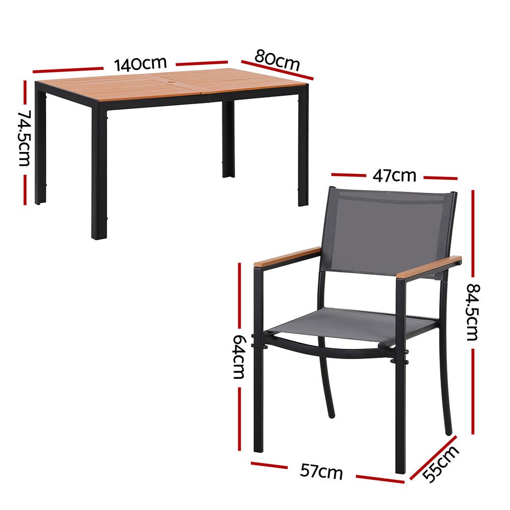 7PCS Outdoor Dining Set Table and Chairs Patio Garden Furniture Bistro Set - Furniture > Outdoor > Outdoor Dining Sets - Rivercity House & Home Co. (ABN 18 642 972 209) - Affordable Modern Furniture Australia