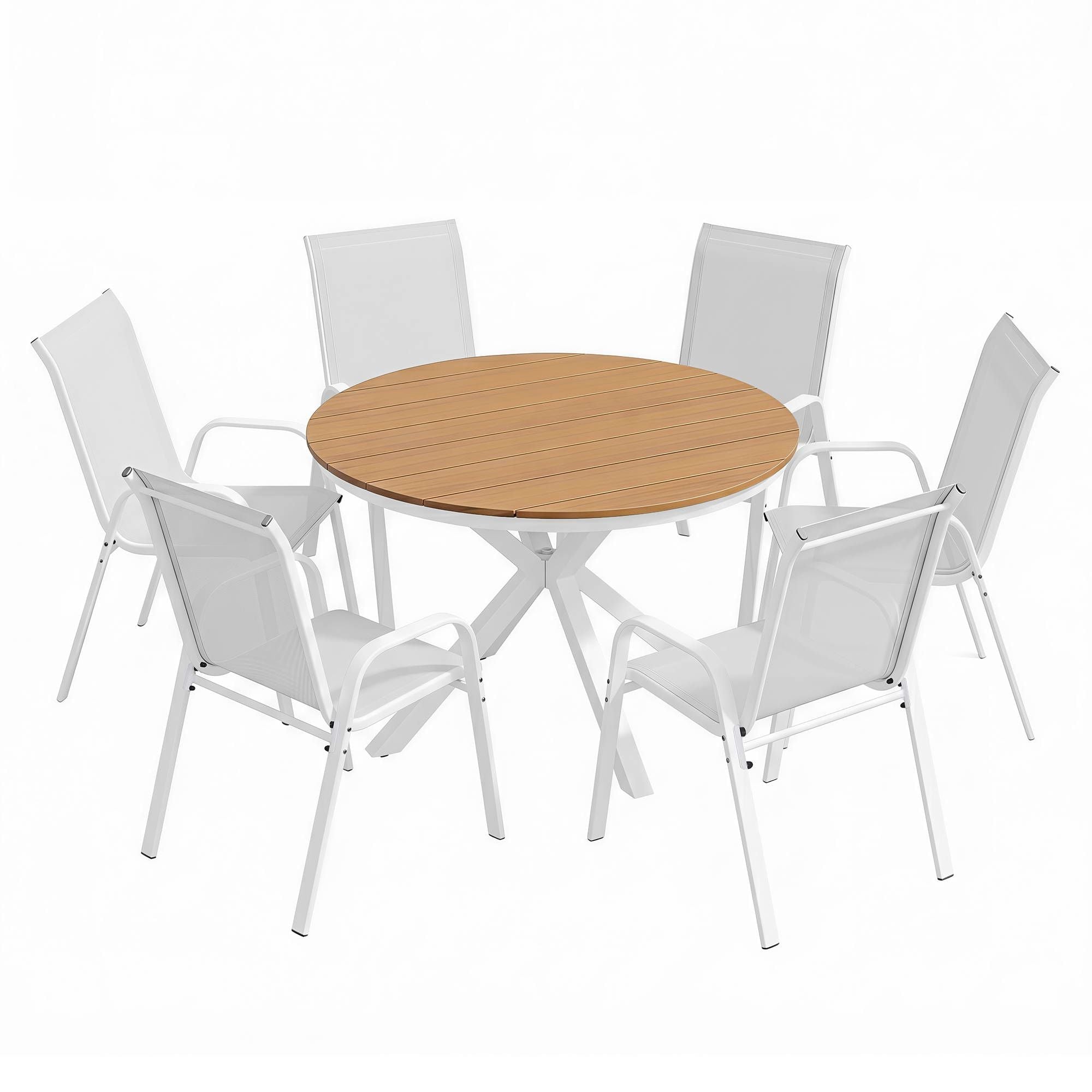 7PCS Outdoor Dining Set Table and Chairs Patio Garden Furniture Steel - Furniture > Outdoor > Outdoor Dining Sets - Rivercity House & Home Co. (ABN 18 642 972 209) - Affordable Modern Furniture Australia