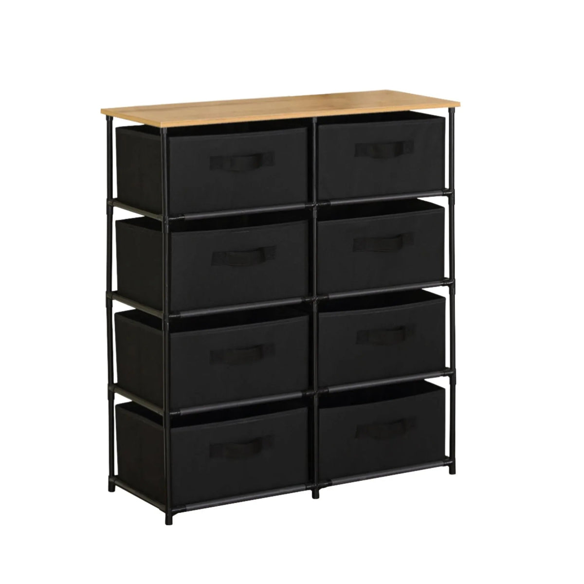 8 Drawer Fabric Storage Dresser with Steel Frame - Black - Furniture > Sofas > Sofa Accessories - Rivercity House & Home Co. (ABN 18 642 972 209) - Affordable Modern Furniture Australia