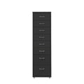 8-Drawer Steel Office Filing Cabinet with Wheels - Black