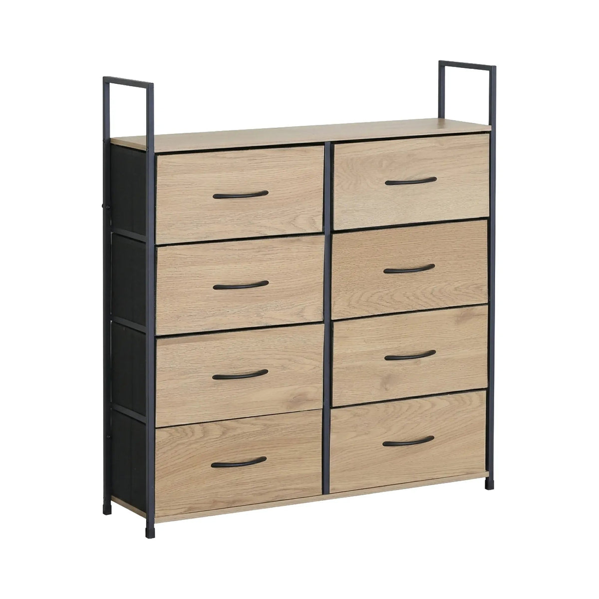 8 Drawer Tallboy Storage Cabinet Rustic Steel and MDF - Brown - Home & Garden > Storage > Storage Cabinets & Lockers - Rivercity House & Home Co. (ABN 18 642 972 209) - Affordable Modern Furniture Australia