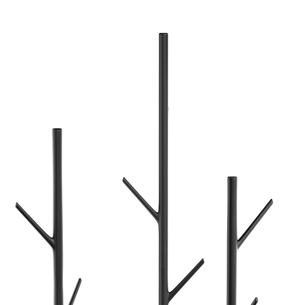 8 - Hook Coat Rack with Shelves Organizer Stand - Black - Rivercity House & Home Co. (ABN 18 642 972 209) - Affordable Modern Furniture Australia
