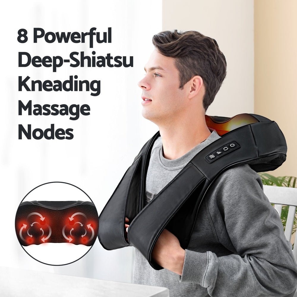 8 Massage Nodes Neck Massager Heated - Health & Beauty > Massage & Relaxation > Massagers - Rivercity House & Home Co. (ABN 18 642 972 209) - Affordable Modern Furniture Australia