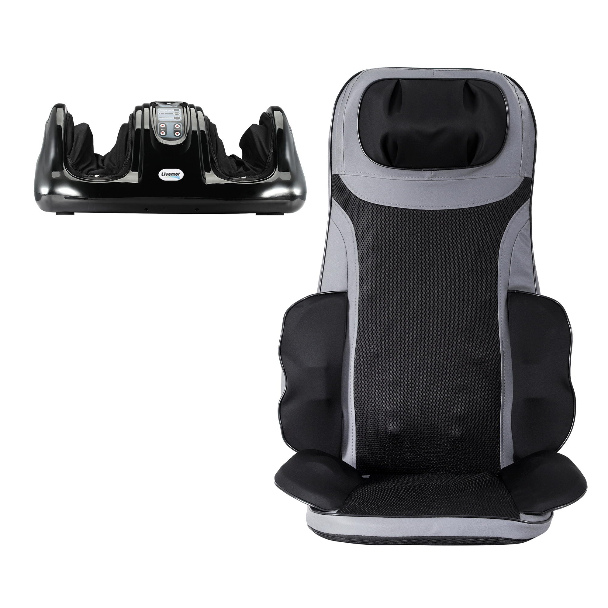 8 - nodes Full Back Massage Seat Cushion Heating With Foot Massagers - Health & Beauty > Massage & Relaxation > Massagers - Rivercity House & Home Co. (ABN 18 642 972 209) - Affordable Modern Furniture Australia