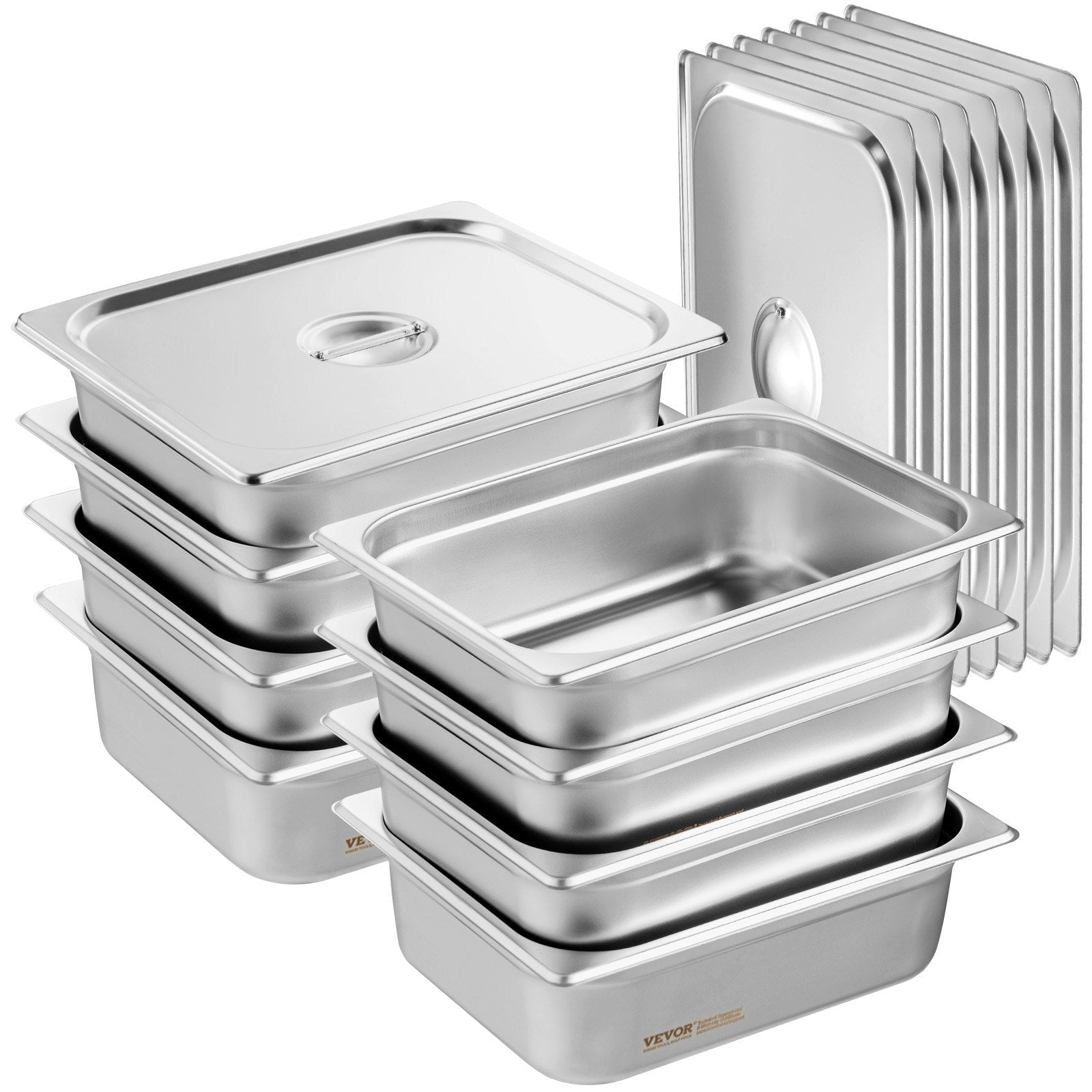 8 Pack Hotel Pans, 1/2 Size Anti - Jam Steam Pan with Lid, 0.8mm Thick Stainless Steel Steam Table Pan, 4 - Inch Deep Commercial Table Pan, Catering Storage Food Pan, for Industrial & Scientific - Home & Garden > Kitchenware > Food Storage - Rivercity House & Home Co. (ABN 18 642 972 209) - Affordable Modern Furniture Australia