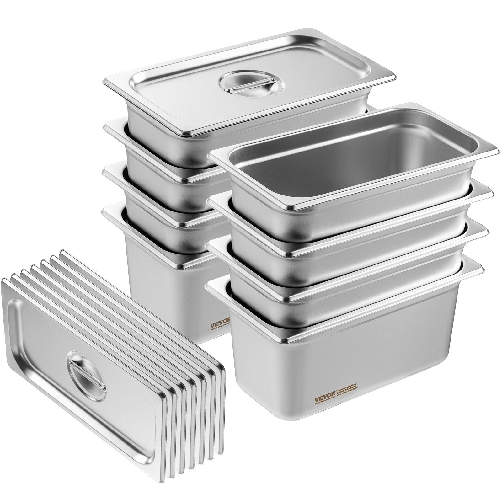 8 Pack Hotel Pans, 1/3 Size Anti - Jam Steam Pan with Lid, 0.8mm Thick Stainless Steel Steam Table Pan, 6 - Inch Deep Commercial Table Pan, Catering Storage Food Pan, for Industrial & Scientific - Home & Garden > Kitchenware > Food Storage - Rivercity House & Home Co. (ABN 18 642 972 209) - Affordable Modern Furniture Australia