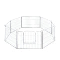 8-Panel 24'' Pet Dog Playpen with Lockable Gate - White