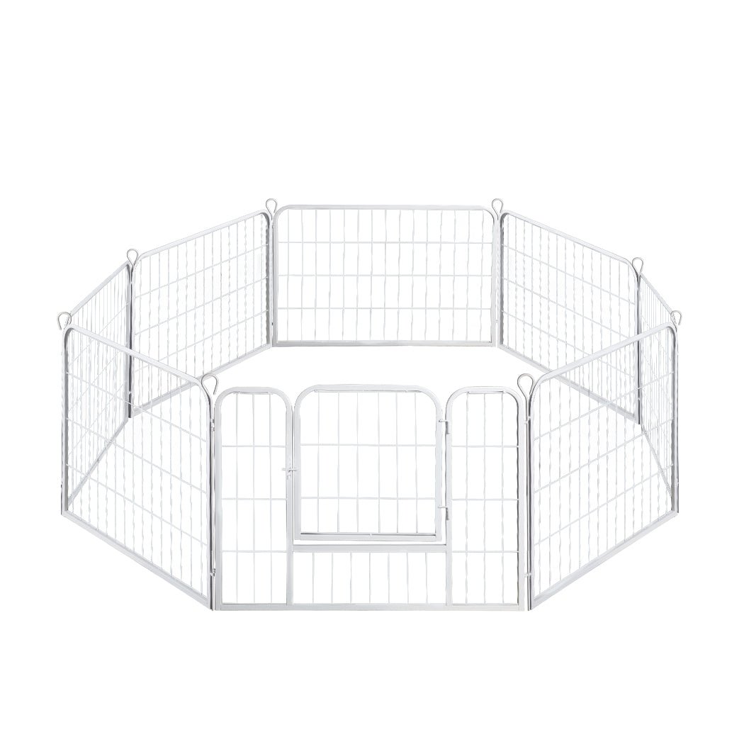 8 - Panel 24'' Pet Dog Playpen with Lockable Gate - White - Rivercity House & Home Co. (ABN 18 642 972 209) - Affordable Modern Furniture Australia