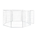 8 Panel 40'' Pet Dog Puppy Playpen with Lockable Gate - White