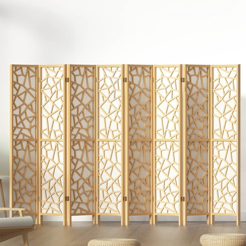 8 Panel Room Divider Screen 325x170cm Clover Natural - Furniture > Bedroom > Room Dividers - Rivercity House & Home Co. (ABN 18 642 972 209) - Affordable Modern Furniture Australia