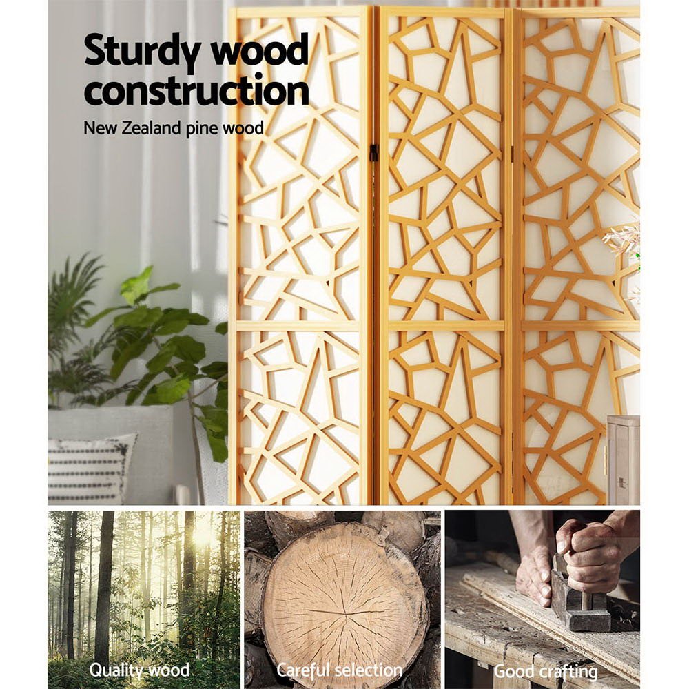 8 Panel Room Divider Screen 325x170cm Clover Natural - Furniture > Bedroom > Room Dividers - Rivercity House & Home Co. (ABN 18 642 972 209) - Affordable Modern Furniture Australia