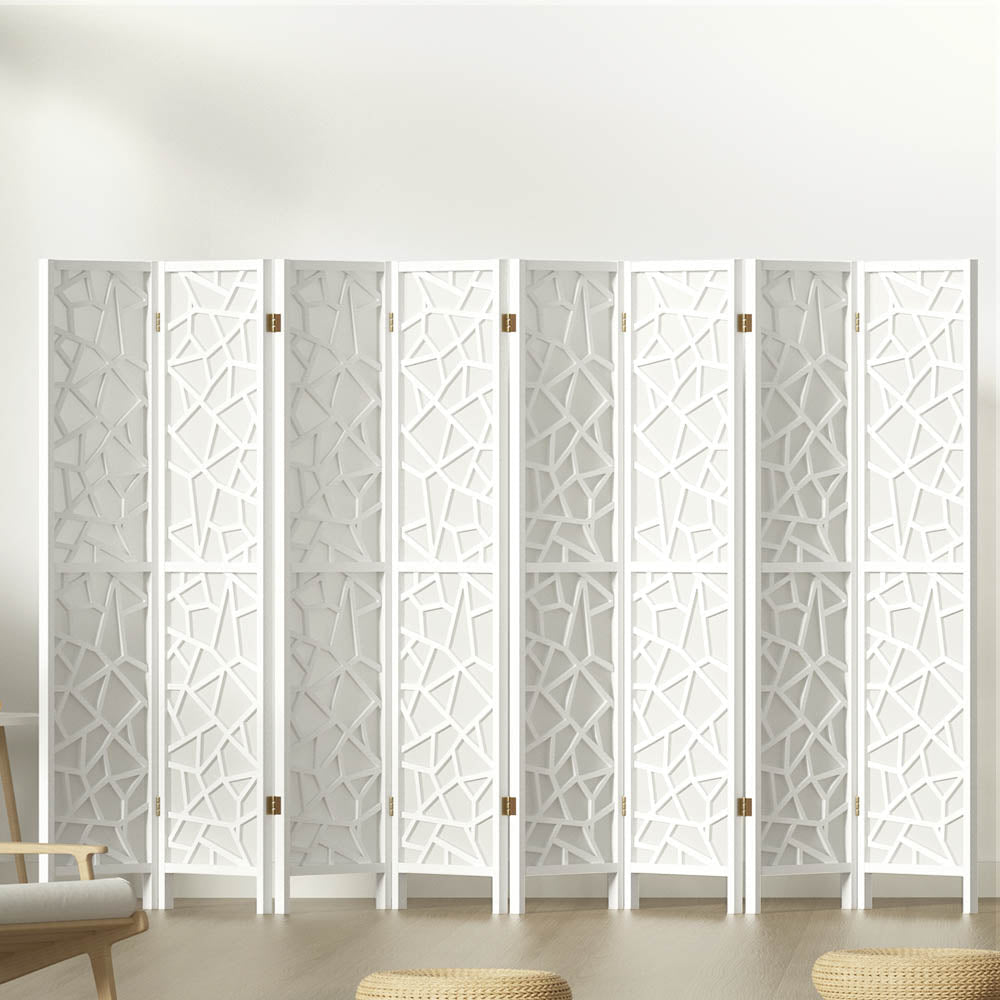 8 Panel Room Divider Screen 325x170cm Clover White - Furniture > Bedroom > Room Dividers - Rivercity House & Home Co. (ABN 18 642 972 209) - Affordable Modern Furniture Australia