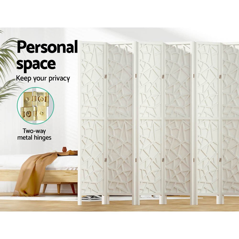 8 Panel Room Divider Screen 325x170cm Clover White - Furniture > Bedroom > Room Dividers - Rivercity House & Home Co. (ABN 18 642 972 209) - Affordable Modern Furniture Australia
