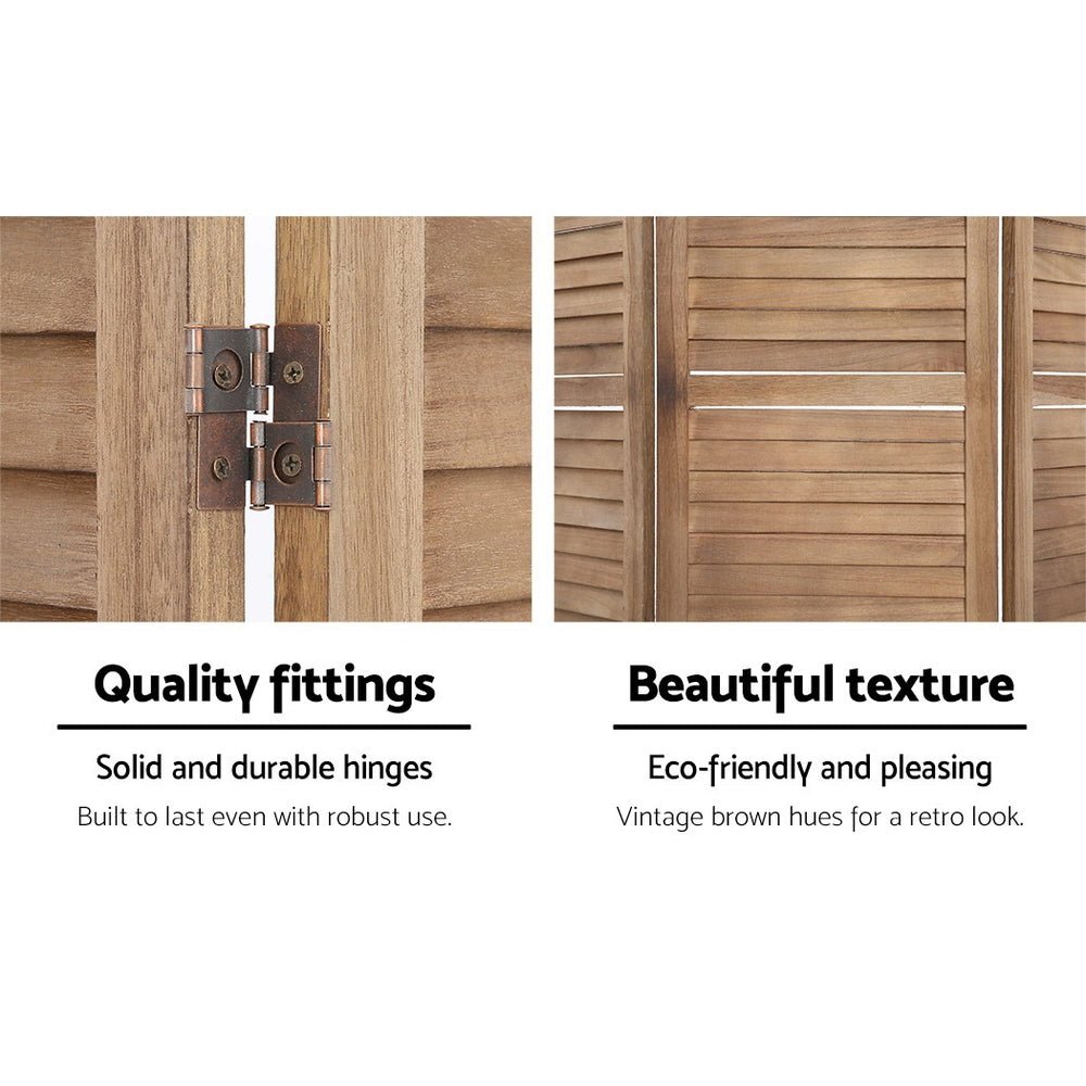 8-Panel Room Divider Screen 326x170cm with Louver Oak Finish - White - Furniture > Bedroom > Room Dividers - Rivercity House & Home Co. (ABN 18 642 972 209) - Affordable Modern Furniture Australia