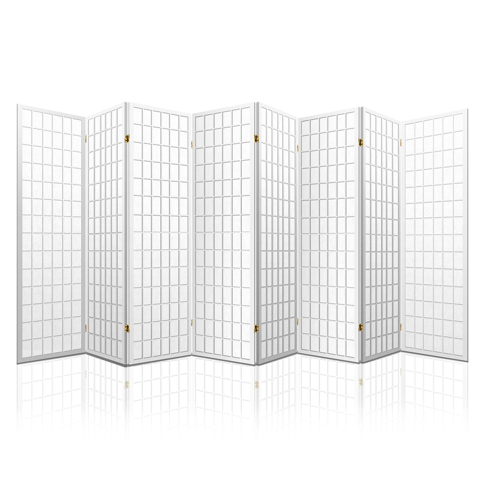 8 Panel Room Divider Screen 348x179cm - White - Furniture > Bedroom > Room Dividers - Rivercity House & Home Co. (ABN 18 642 972 209) - Affordable Modern Furniture Australia