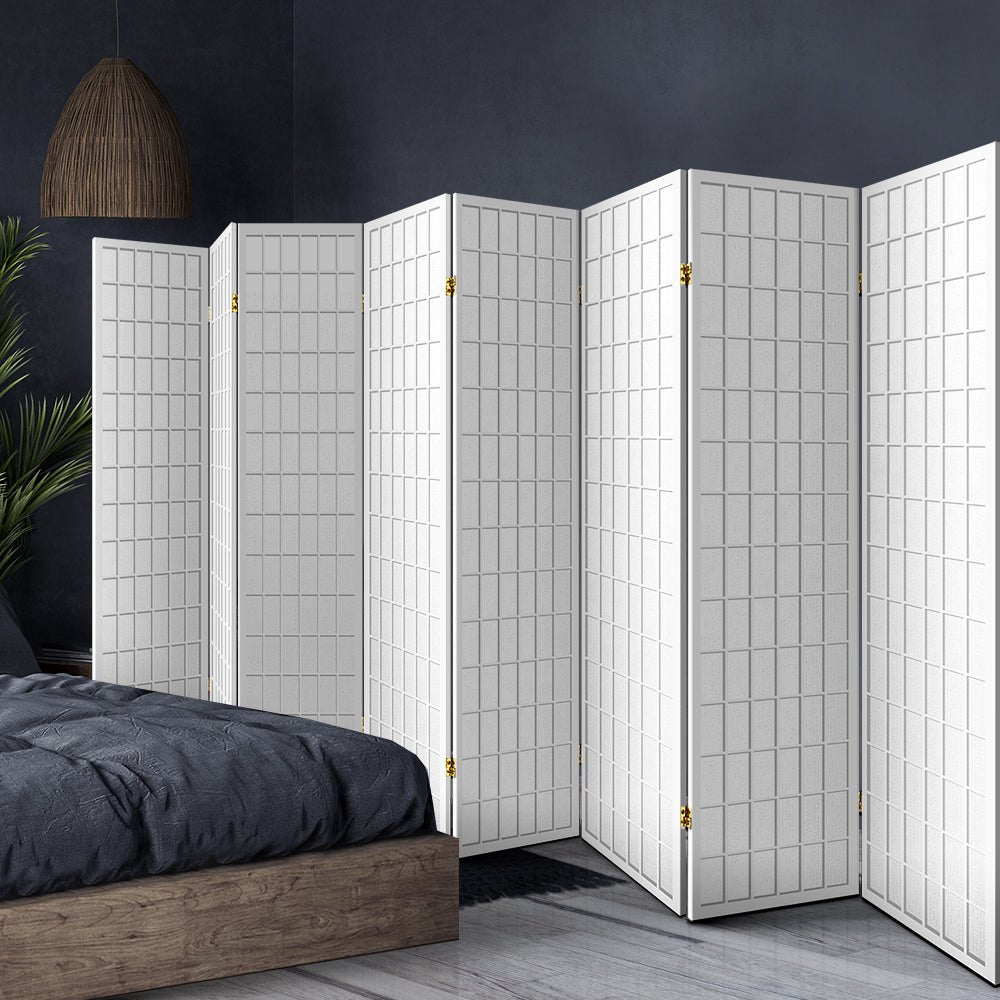 8 Panel Room Divider Screen 348x179cm - White - Furniture > Bedroom > Room Dividers - Rivercity House & Home Co. (ABN 18 642 972 209) - Affordable Modern Furniture Australia