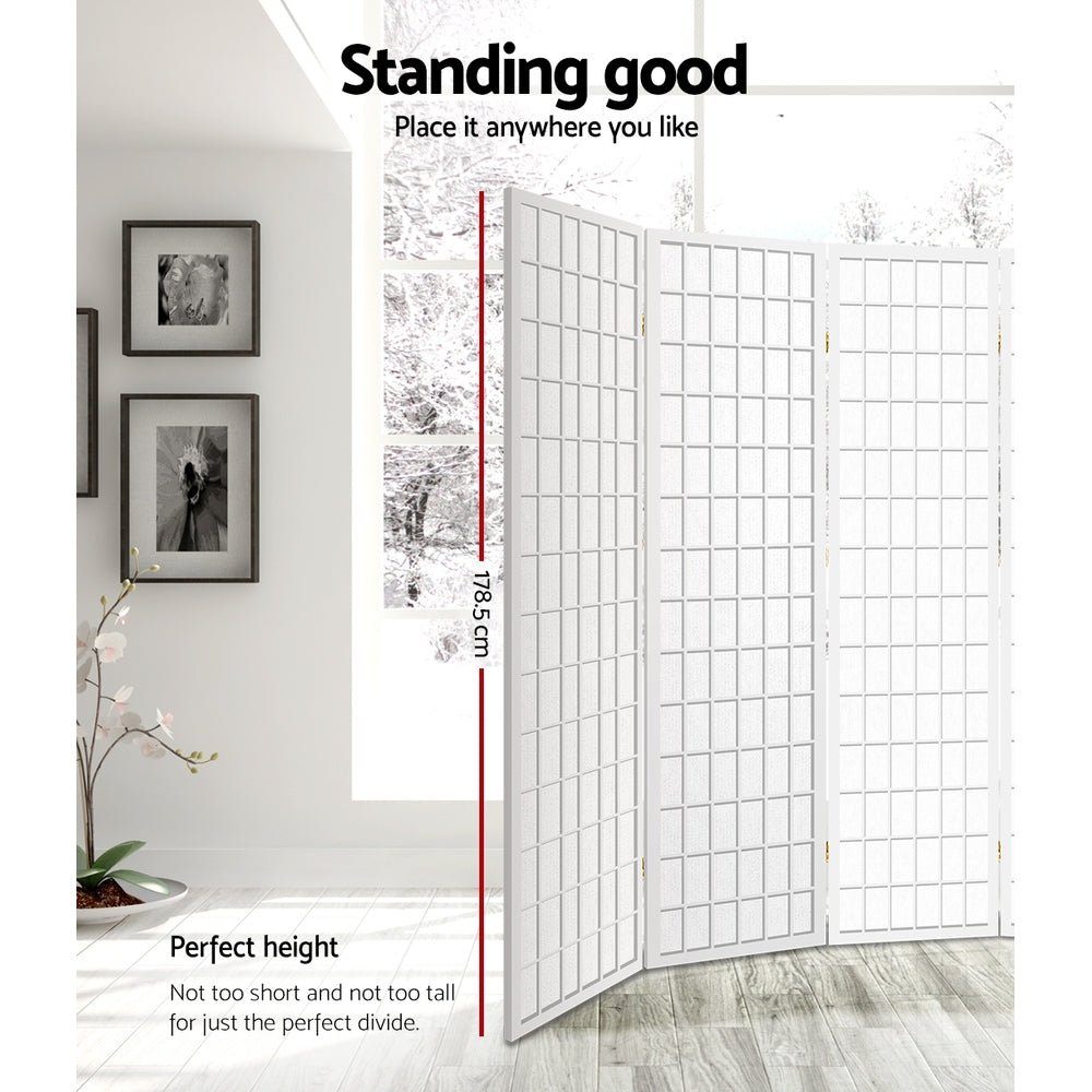 8 Panel Room Divider Screen 348x179cm - White - Furniture > Bedroom > Room Dividers - Rivercity House & Home Co. (ABN 18 642 972 209) - Affordable Modern Furniture Australia