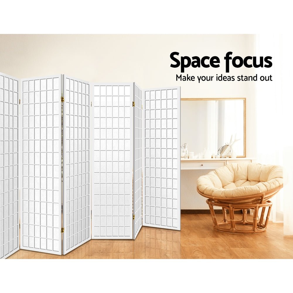 8 Panel Room Divider Screen 348x179cm - White - Furniture > Bedroom > Room Dividers - Rivercity House & Home Co. (ABN 18 642 972 209) - Affordable Modern Furniture Australia