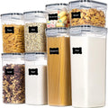 8 Piece Airtight Food Storage Containers Set with Lids & Labels - Clear