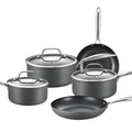 8-Piece Non-Stick Cookware Set with Glass Lids - Black