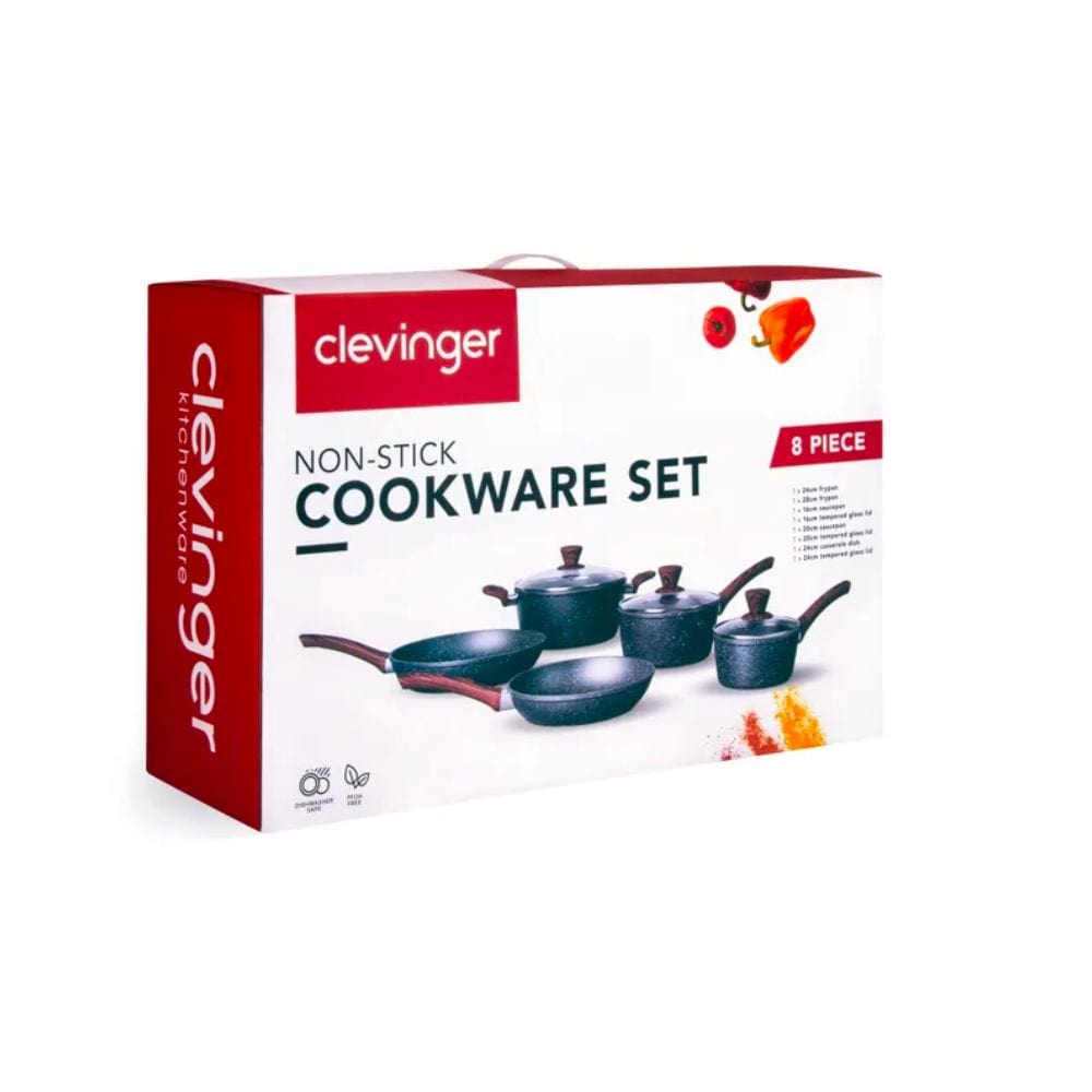 8 Piece Non - Stick Cookware Set - Home & Garden > Kitchenware > Kitchen Utensils - Rivercity House & Home Co. (ABN 18 642 972 209) - Affordable Modern Furniture Australia