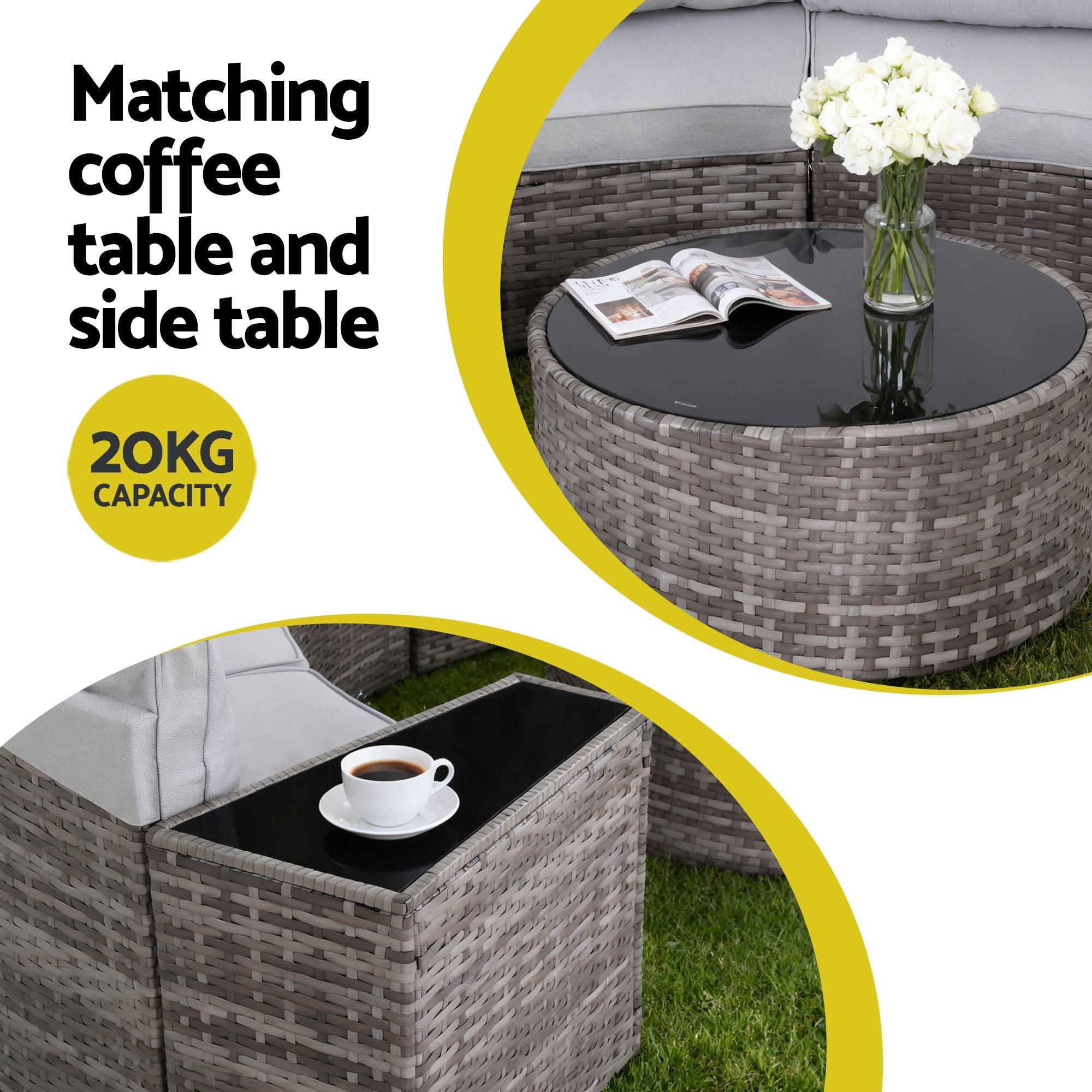 8 Seater Outdoor Sofa Set 11PCS Table Chair Set Garden Rattan Furniture - Furniture > Outdoor > Outdoor Sofas & Lounge Sets - Rivercity House & Home Co. (ABN 18 642 972 209) - Affordable Modern Furniture Australia