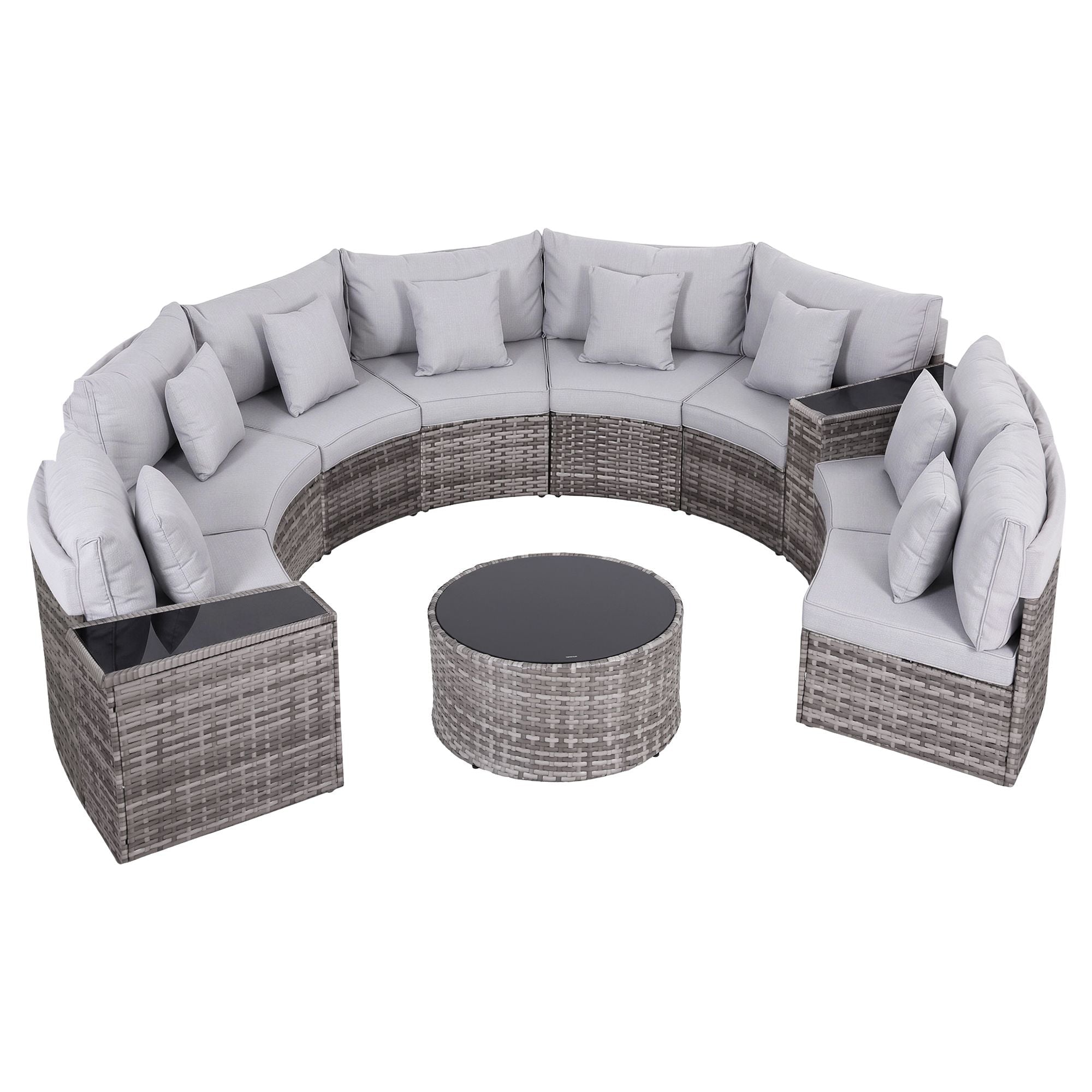8 Seater Outdoor Sofa Set 11PCS Table Chair Set Garden Rattan Furniture - Furniture > Outdoor > Outdoor Sofas & Lounge Sets - Rivercity House & Home Co. (ABN 18 642 972 209) - Affordable Modern Furniture Australia