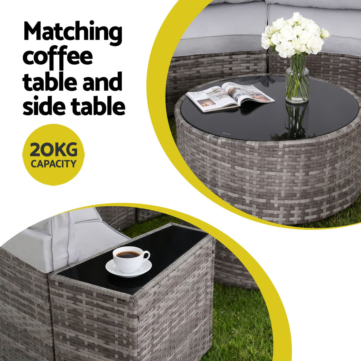 8 Seater Outdoor Sofa Set 14PCS Table Chair Set Rattan Patio Furniture - Furniture > Outdoor > Outdoor Sofas & Lounge Sets - Rivercity House & Home Co. (ABN 18 642 972 209) - Affordable Modern Furniture Australia