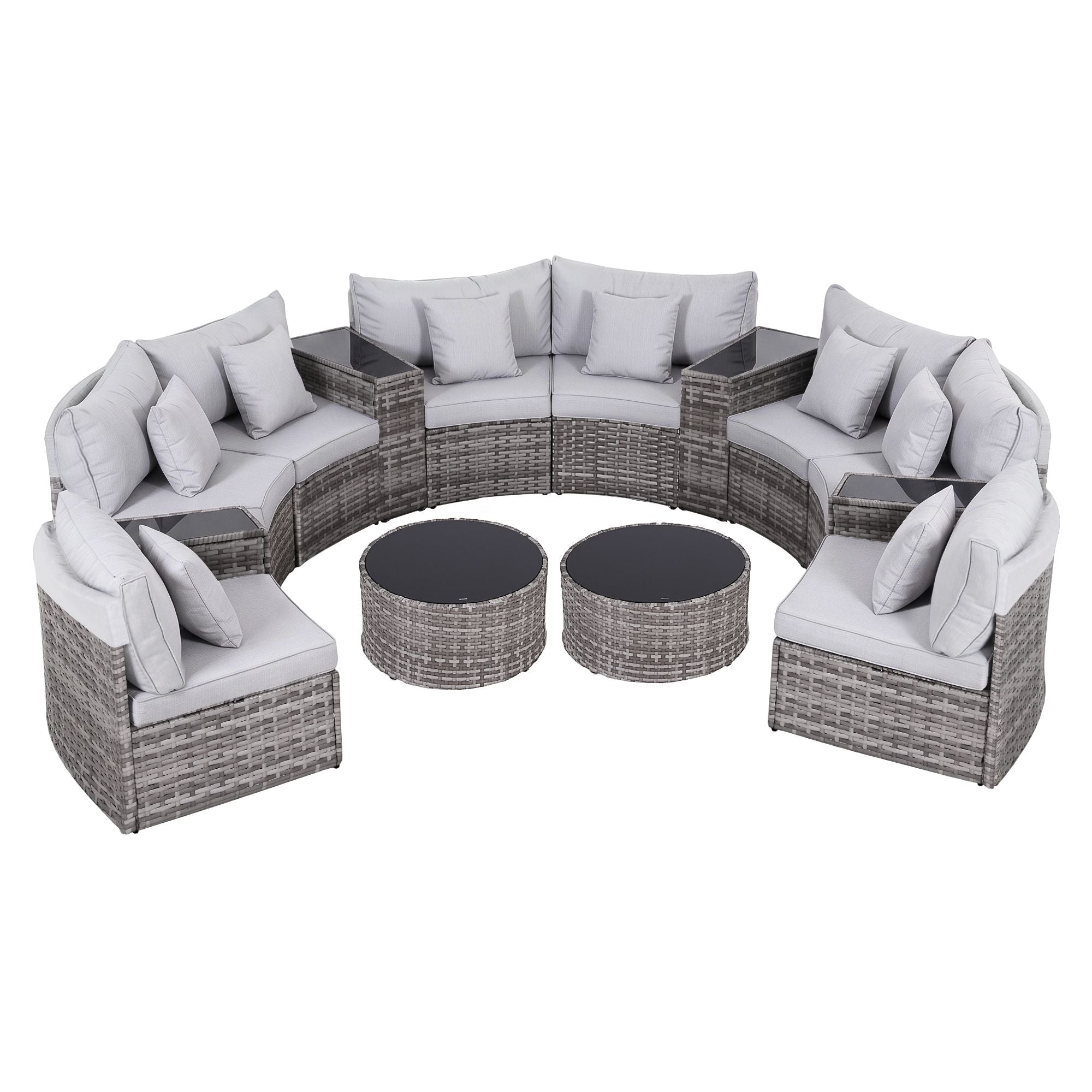 8 Seater Outdoor Sofa Set 14PCS Table Chair Set Rattan Patio Furniture - Furniture > Outdoor > Outdoor Sofas & Lounge Sets - Rivercity House & Home Co. (ABN 18 642 972 209) - Affordable Modern Furniture Australia
