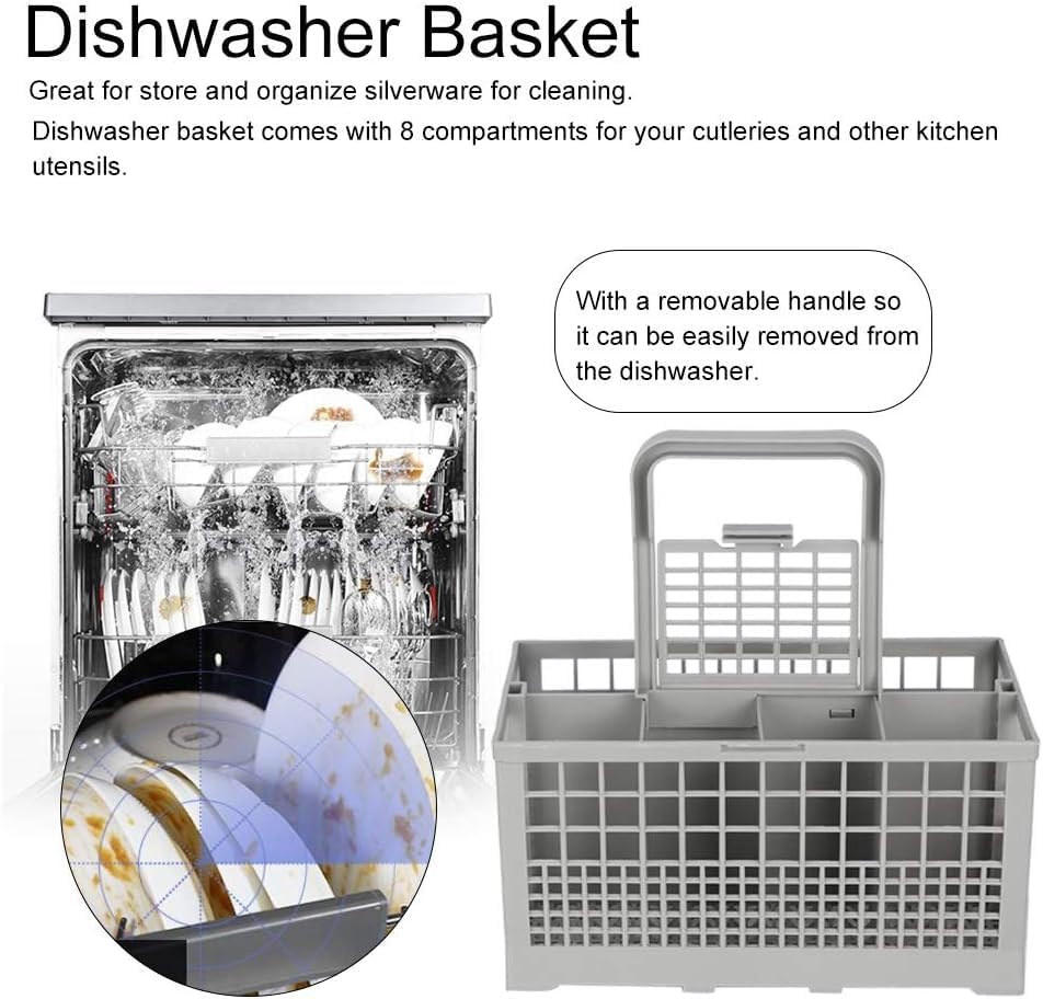 8 Slot Universal Dishwasher Cutlery Basket with Handle and Lid which Fits Most Brands (240mm X 135mm X 122mm) - Appliances > Kitchen Appliances > Dishwashers - Rivercity House & Home Co. (ABN 18 642 972 209) - Affordable Modern Furniture Australia