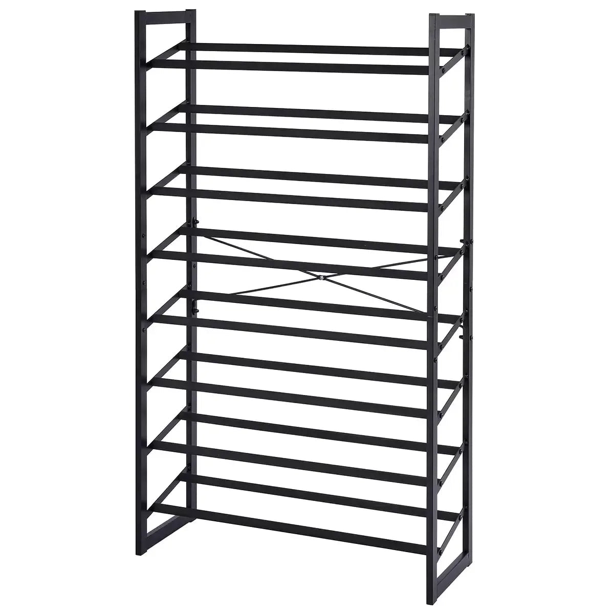 8-Tier Stackable Shoe Rack Set of 2, Vertical Tower, Black Matte - Grey - Furniture > Living Room > Coat Racks - Rivercity House & Home Co. (ABN 18 642 972 209) - Affordable Modern Furniture Australia