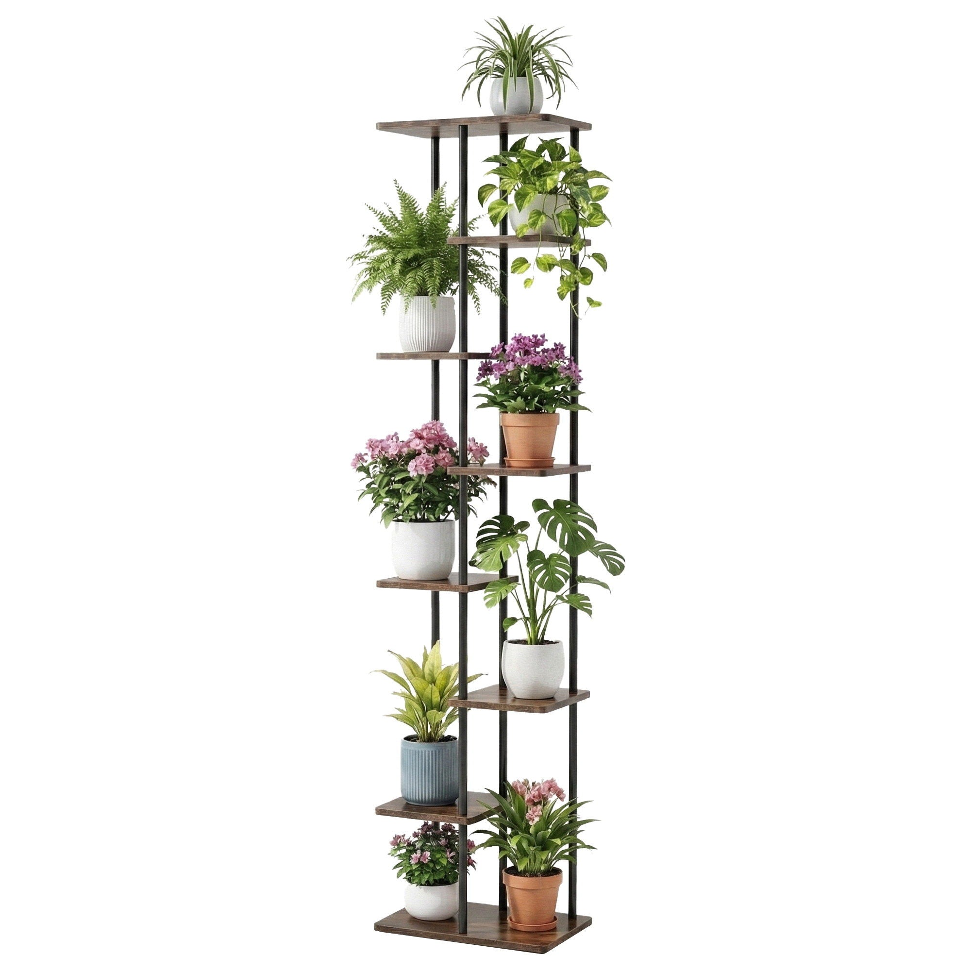 8 Tiers Plant Stand Metal Flower Pots Shelf Indoor Outdoor Garden Home - Home & Garden > Artificial Plants > Pots, Planters & Accessories - Rivercity House & Home Co. (ABN 18 642 972 209) - Affordable Modern Furniture Australia