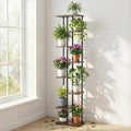 8-Tier Metal Plant Stand with Shelves for Indoor Outdoor Garden - Black