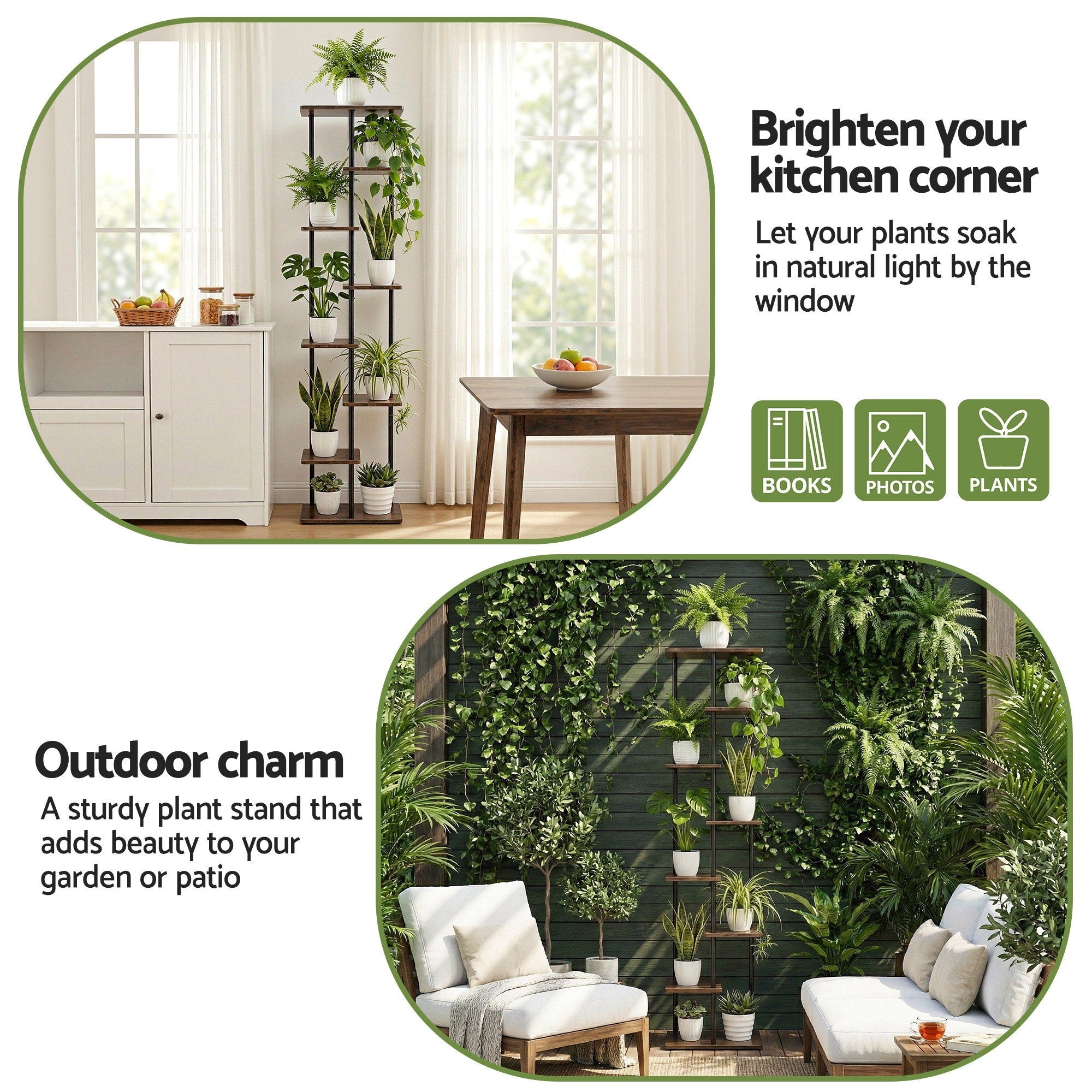 8 Tiers Plant Stand Metal Flower Pots Shelf Indoor Outdoor Garden Home - Home & Garden > Artificial Plants > Pots, Planters & Accessories - Rivercity House & Home Co. (ABN 18 642 972 209) - Affordable Modern Furniture Australia